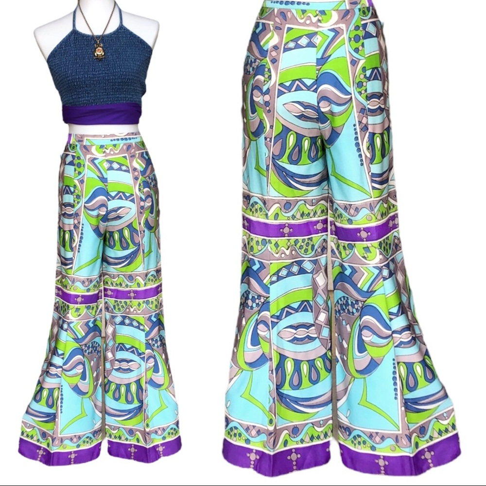 New! True Vintage✨60s Psychedelic High-Rise Bell Bottom Pants